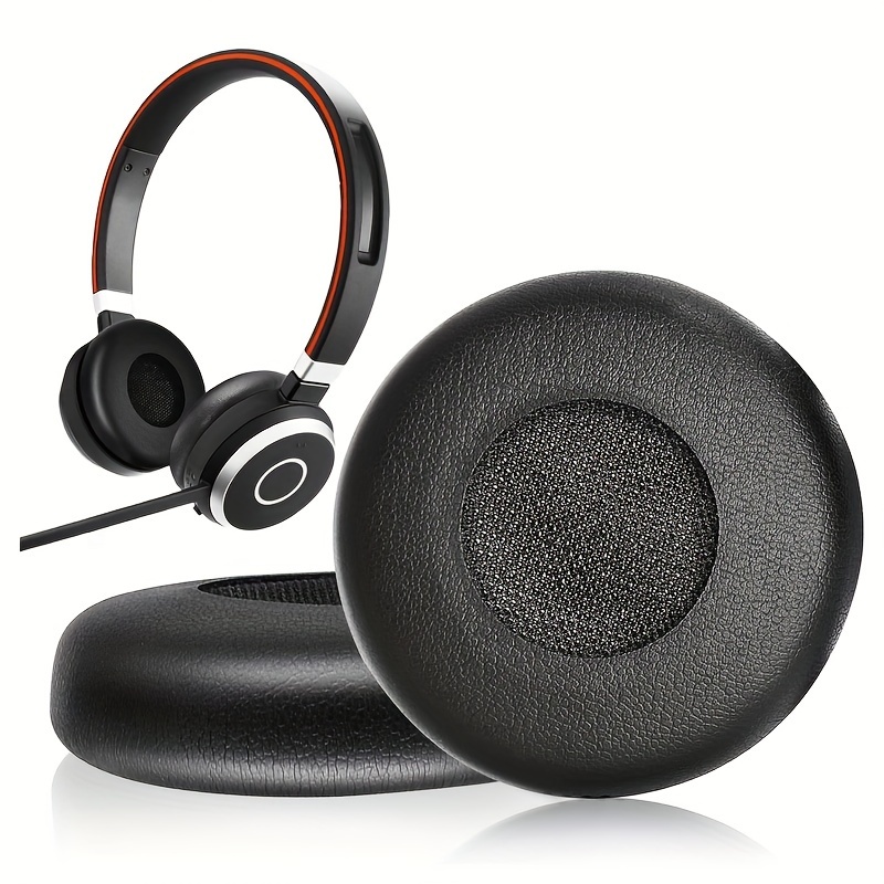 premium faux leather replacement earpads for jabra evolve series compatible with models 20 20se 30 30ii 40 65 65 details 2