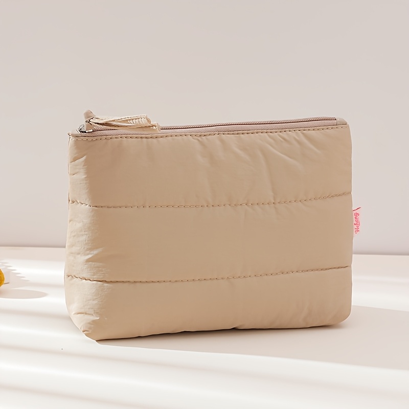 Macaron Color Cloud Makeup Pouch, Soft Quilted Storage Bag