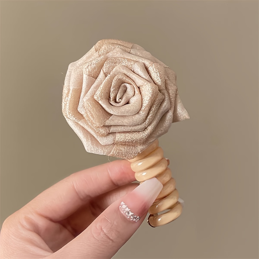 Flower Bubble Braid Hair Tie Straight Telephone Cord Hair Ring Hair Braiding Tool Accessory