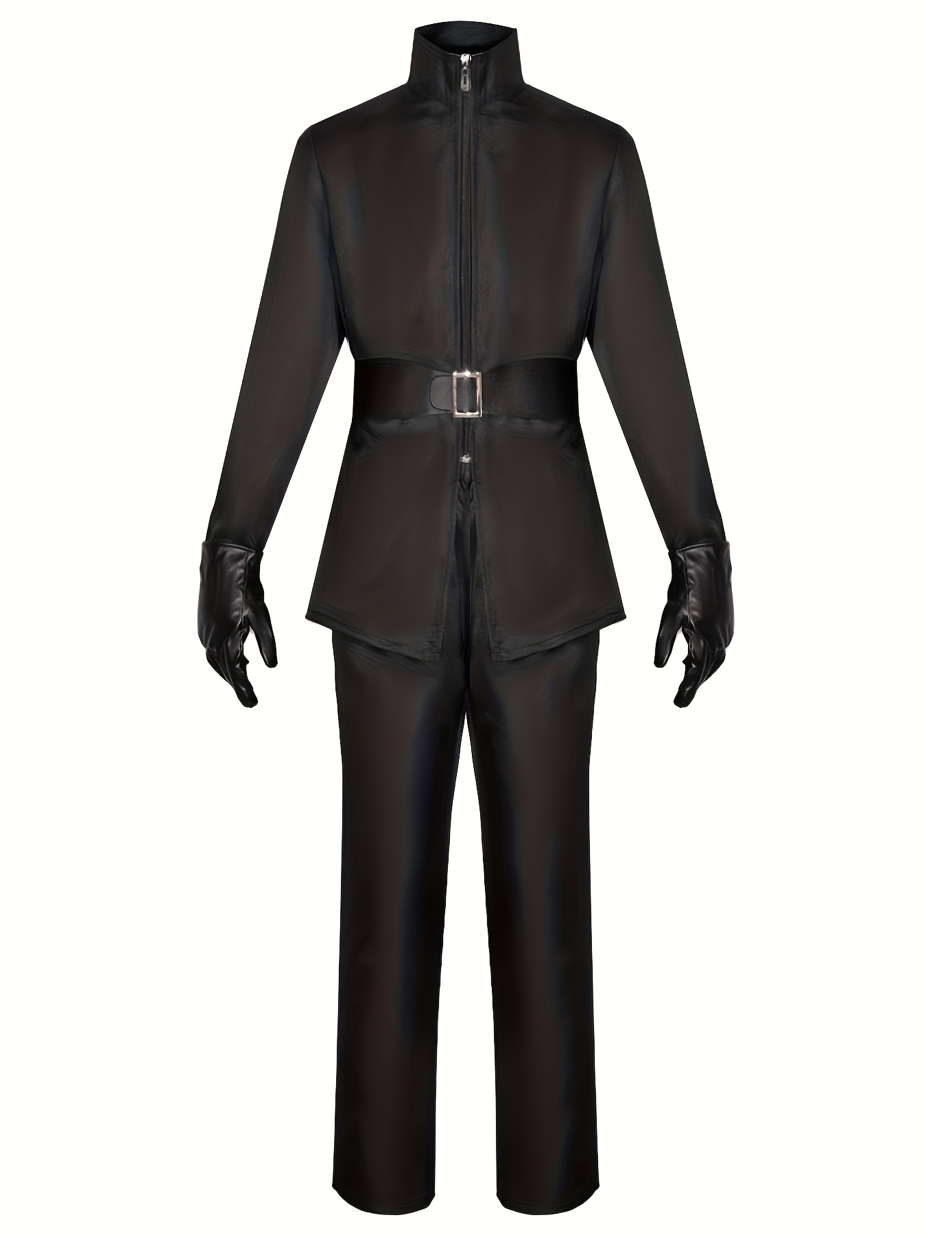 Men's All-Black Cloak Cosplay Set for Halloween
