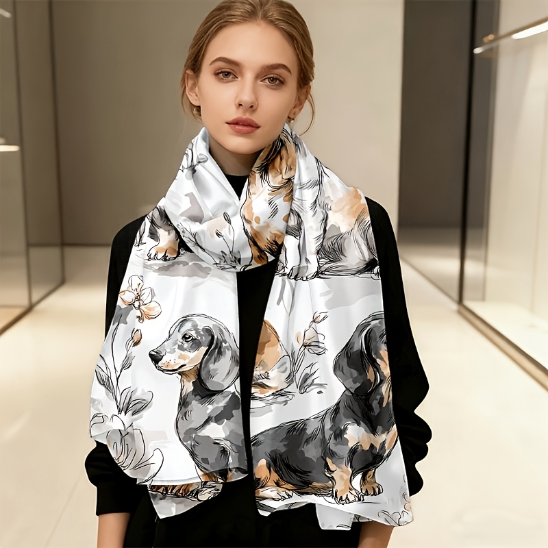 TEMU Foulard carré multifonctionnel d'extérieur avec illustration de teckel à , pour usage /trafic/rencontres décontractées, voyage/festival de
