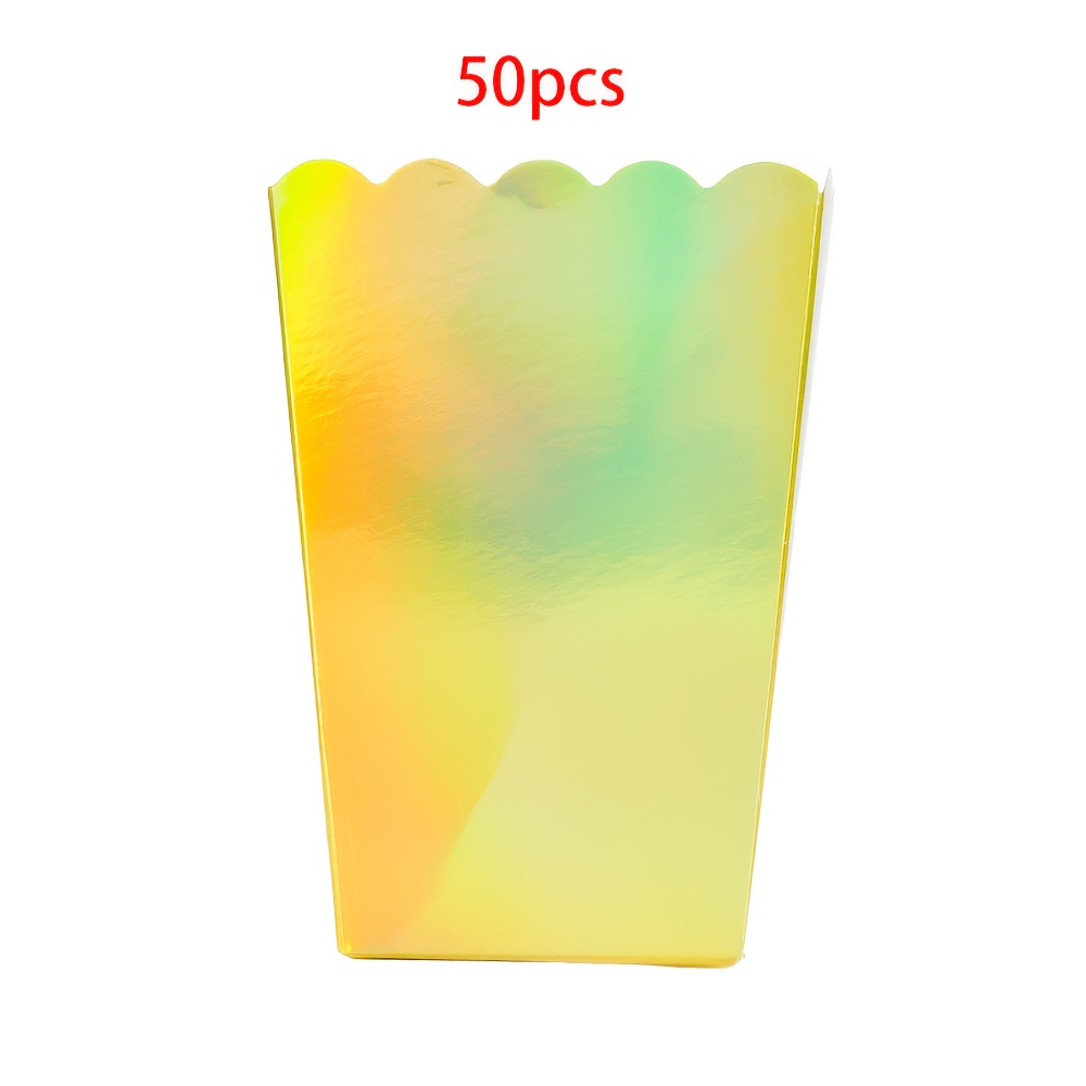 E-shop Geschenk für Sie/Ihn 10 Stk./20 Stk./50 Stk. Goldene Popcorn Boxen Mini Papier Popcorn Halter Karton Snack Behälter für Süßigkeiten Beutel für