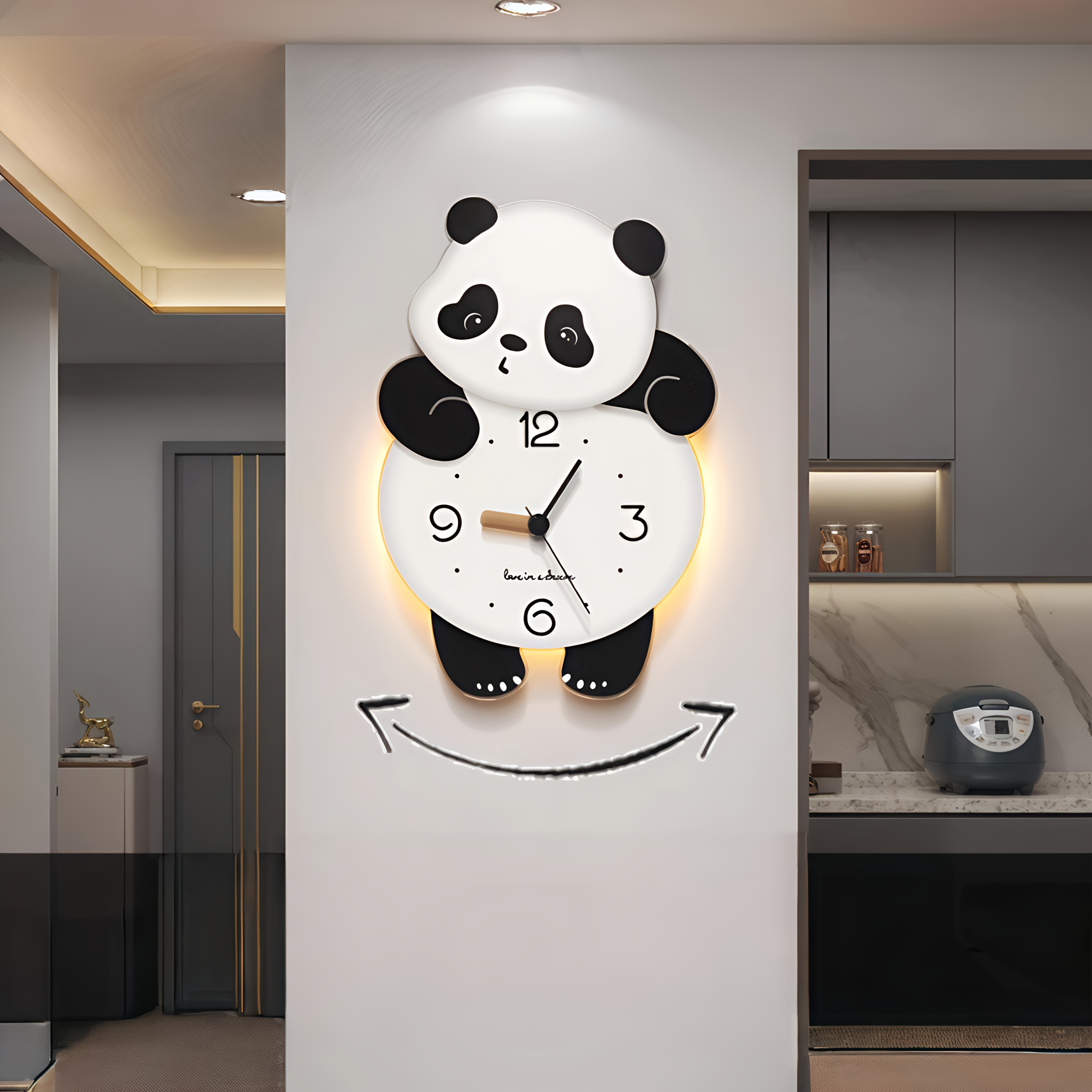 

Wall Clock, Room Clock, Simple Modern, Creative Restaurant Clock, Double Feet Can Swing, Acrylic Material, Suitable For A Of