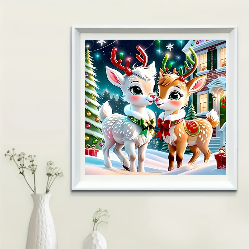 Image of A 5d Cube Diy Round Diamond Painting, Celebrating A Festival, Frameless Hanging Decorative Painting. Suitable For Beginners And Craft Enthusiasts, An Essential Ornament And Decoration For Living Rooms