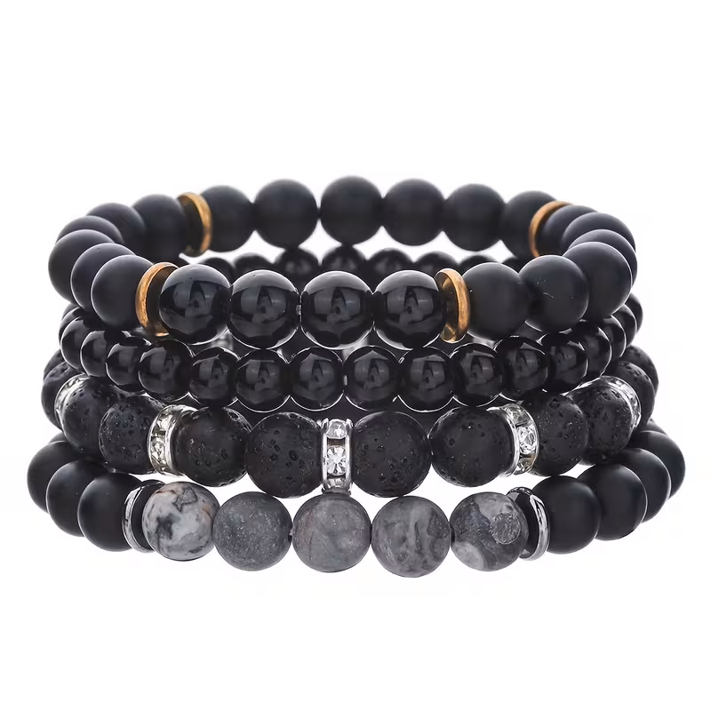 trendy 4pcs bracelet collection featuring beaded designs for men and women Product details 4