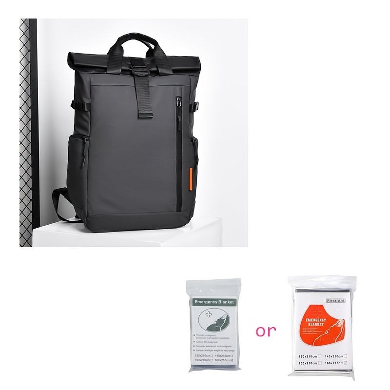 Gentleman Backpack Computer Bag-large Capacity, , Wear-resistant, With Multiple Pockets, Suitable For Office, , Travel, Adventure. Plus An Outdoor Emergency Blanket