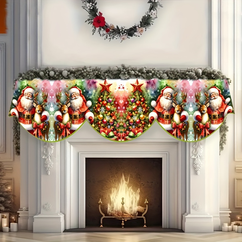 

Christmas Fireplace - , & , Polyester Table For Decor, " X 78.7