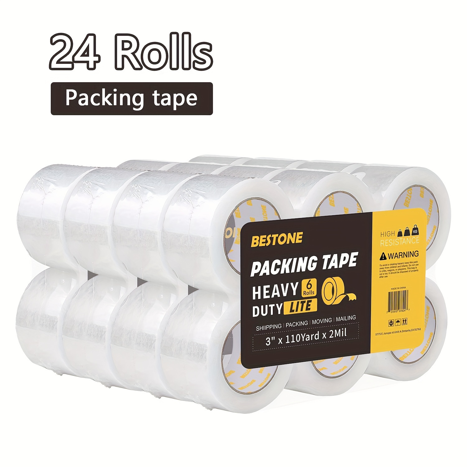 

Clear Packaging , Sealing , Packaging , 3" X 110 Yds, 24 Rolls/box, 2.0 Mil, , For Packaging And Shipping Refills. Use