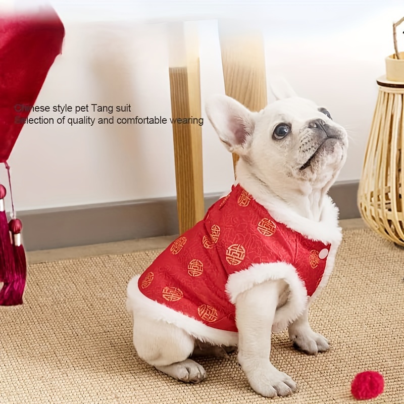 

Cozy Knit Pet Sweater For Small To Medium Dogs - Festive New Year's Eve Apparel With Button Closure