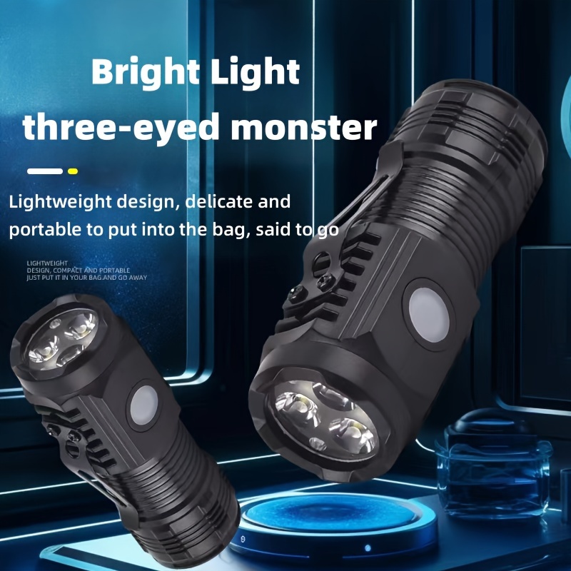 Міні-ліхтарик зі світлодіодом, дуже   на велику відстань, з можливістю зарядки через USB, портативний ручний фонарик, багатофункціональний для використання на вулиці, з міцним магнітним затискачем, водонепроникний кишеньковий світлодіод детальніше 0