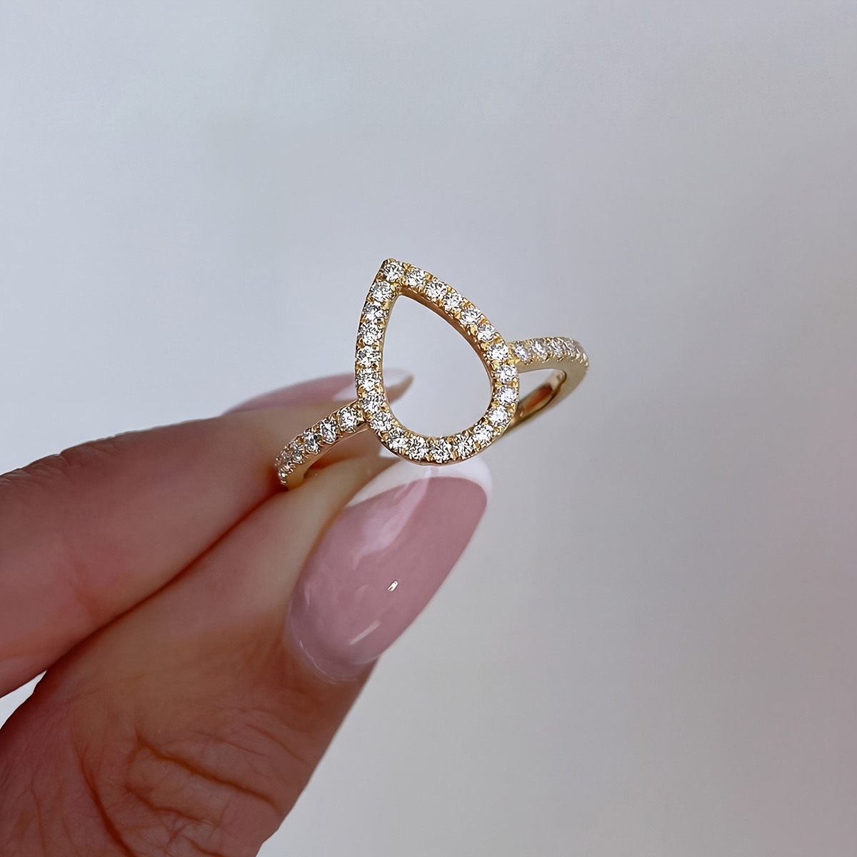 Luxury Unique Teardrop-shaped Ring for Women, Gift Ready