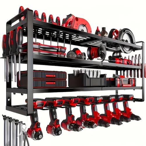 wall mounted power tool storage rack garage tool storage rack and storage rack with screw rack pliers rack 4layer8drill 3layer7drill 4layer4drill 2layer4drill a storage racks