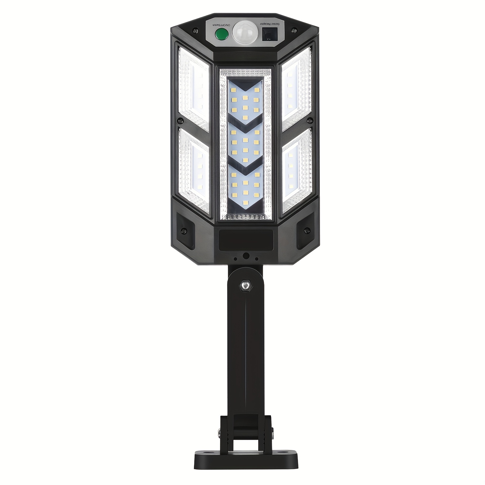 TEMU Solar-powered Outdoor Wall Light With Motion & - Ip44 Suitable For Gardens, , Fences, Driveways, Durable Plastic Housing, Infrared Detection,
