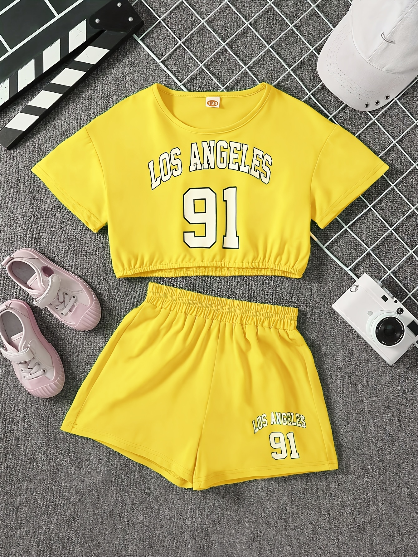 CRISONE Girls Clothes Summer Outfits Letter Graphic Print Tee