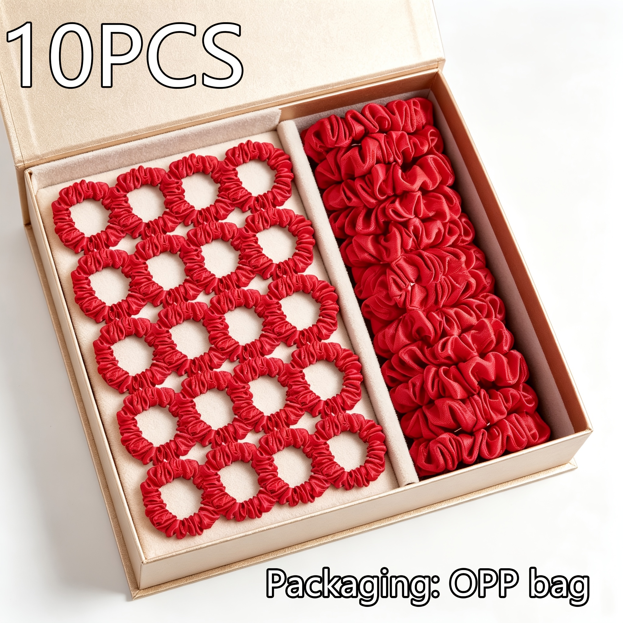 TEMU 10pcs Minimalist Pleated Small Hair Ties, Hair Accessories And Hand Jewelry, High-elasticity Bun Hair Ties