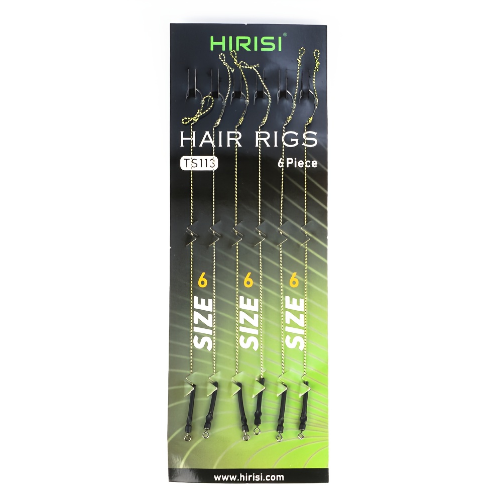 TEMU 6 stuks Pre-Made Hook Link Rigs voor Karpervissen Accessoires