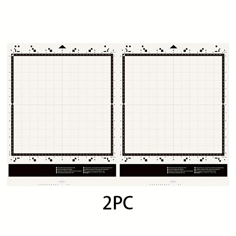 Image of 2pcs Brother Scanncut Sdx Series Precision Cutting Mats - 12x12 Inch Durable Medium-stick Vinyl With Grid Pattern, Perfect For Diy Cards And Stickers, Compatible With Sdx Series Only