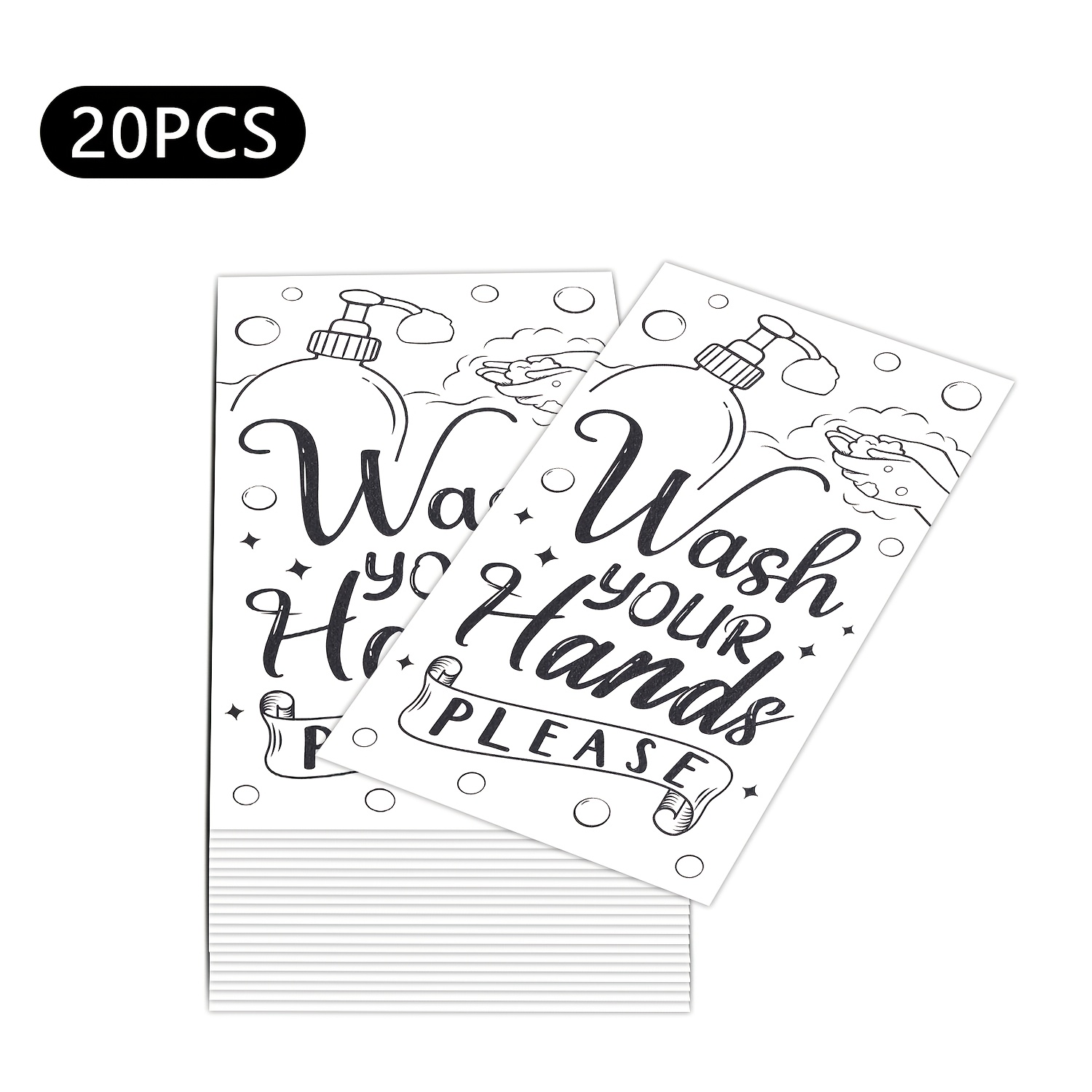 TEMU 20pcs Wash Your Hands Paper Napkins 3-ply Disposable Hand Towels Etiquette Napkins Guest For Bathroom Kitchen Wedding Baby Shower Supplies