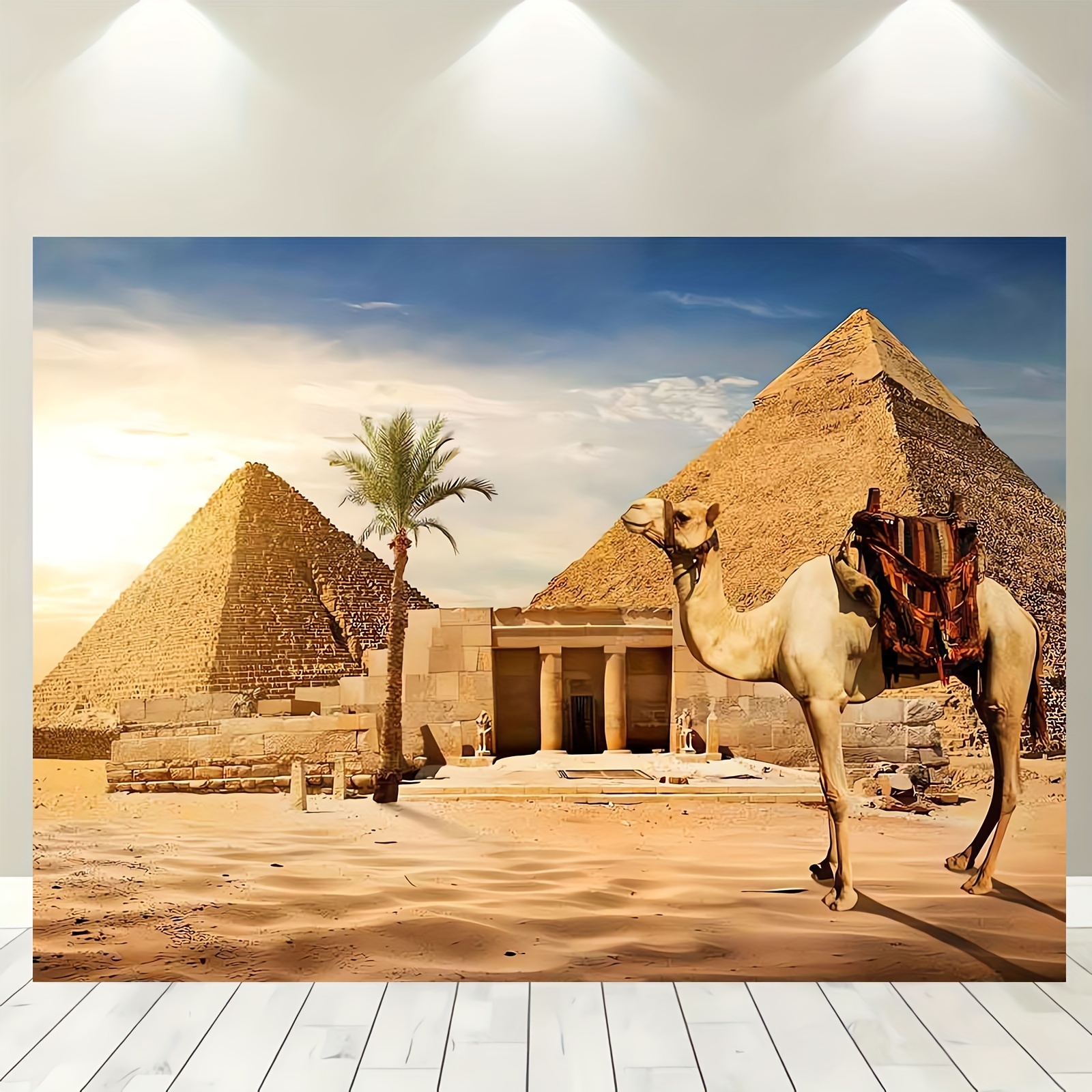 1pc pyramid backdrop     country egypt pyramid camel photography backdrop photo photography background props studio indoor decorations 4