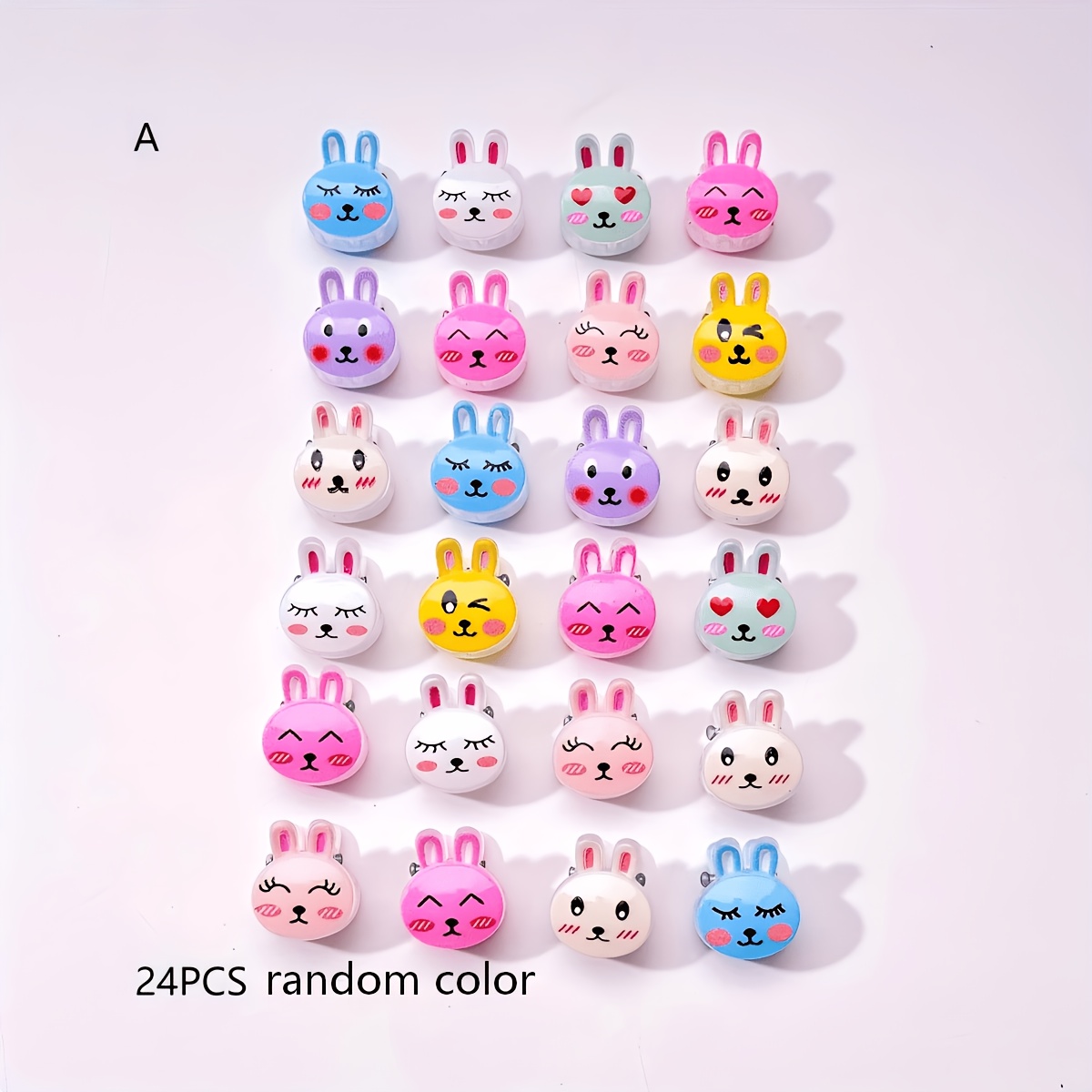 TEMU Lot de 24/12 pinces à cheveux pour femme, couleur aléatoire, mignonnes pinces à griffes décoratives de lapin pour frange latérale et petite