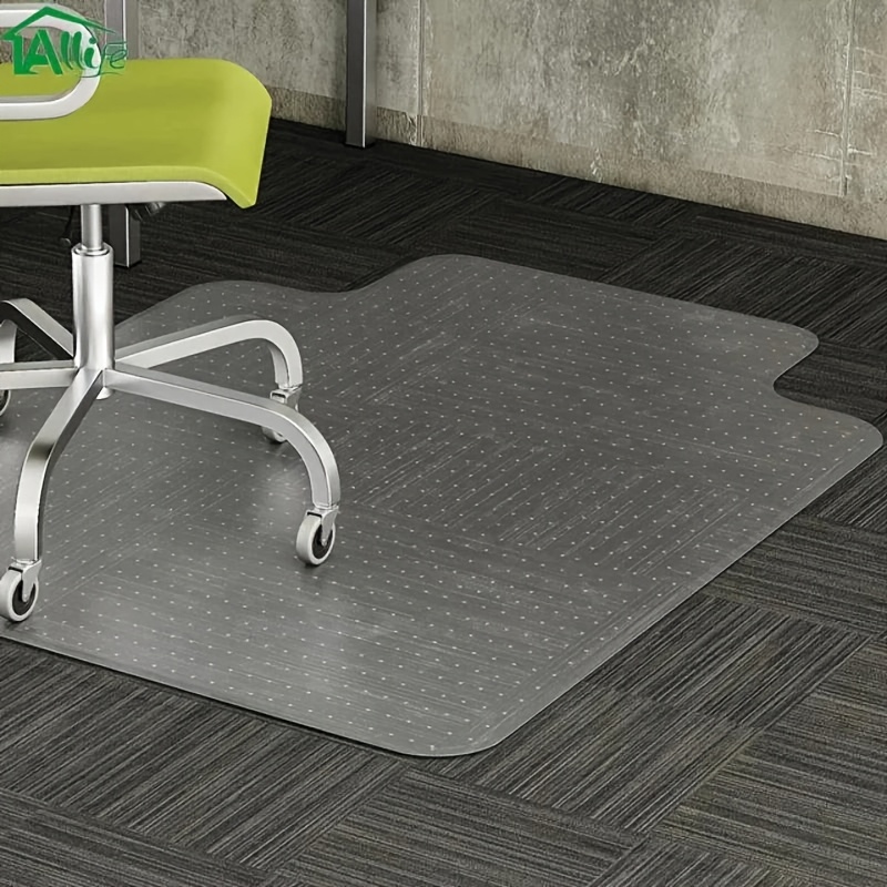 TEMU 1pc 48x36in Chair Mat - 2mm Thick Non-slip Carpet - With Edge Guards - Ergonomic Wheel Protector - For Hard Floors Office & Home