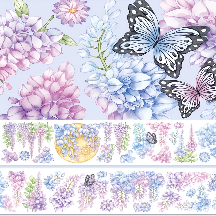 2m/ Roll Lavender Pet Tape Pattern Masking Tape Diy Sticker Diary Aesthetic Stationery