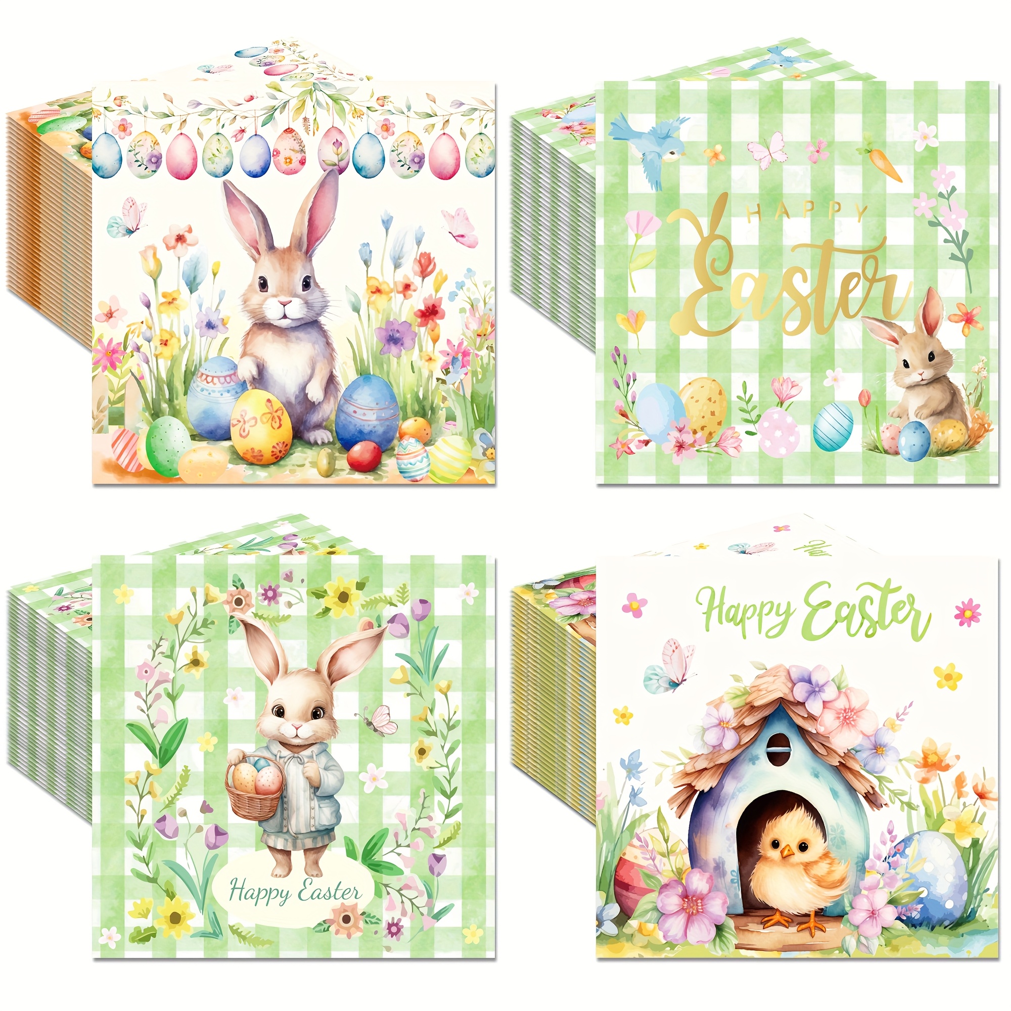 

20-pack Easter Paper Napkins, 2-ply Disposable Guest Tissues With Rabbit, Egg & , Dining Room Decoration For Easter