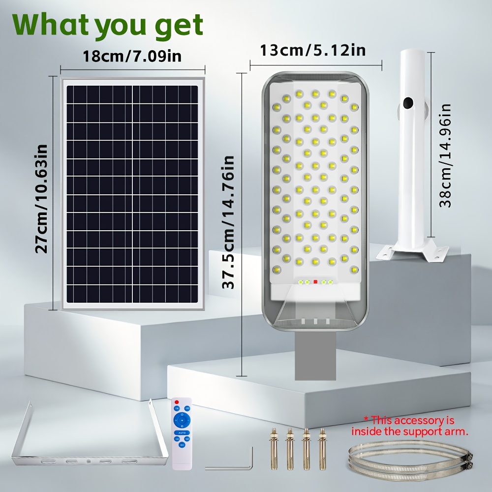 TEMU Nueva Lámpara Solar para Exteriores, Perlas LED de Mejoradas, Batería de Gran Capacidad de 16000Mwh, de 6500K, Iluminación Automática del al con