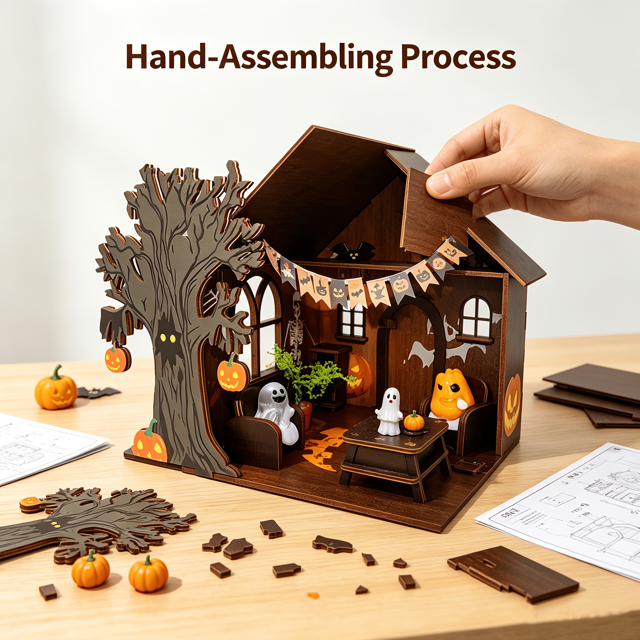 Dream Halloween Hut, 3D Wooden House Kit