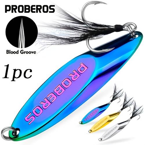 1pc laser coated spoon bait 4g 60g sharp blood trough high frequency hook freshwater and saltwater color options hook area of artificial feathers