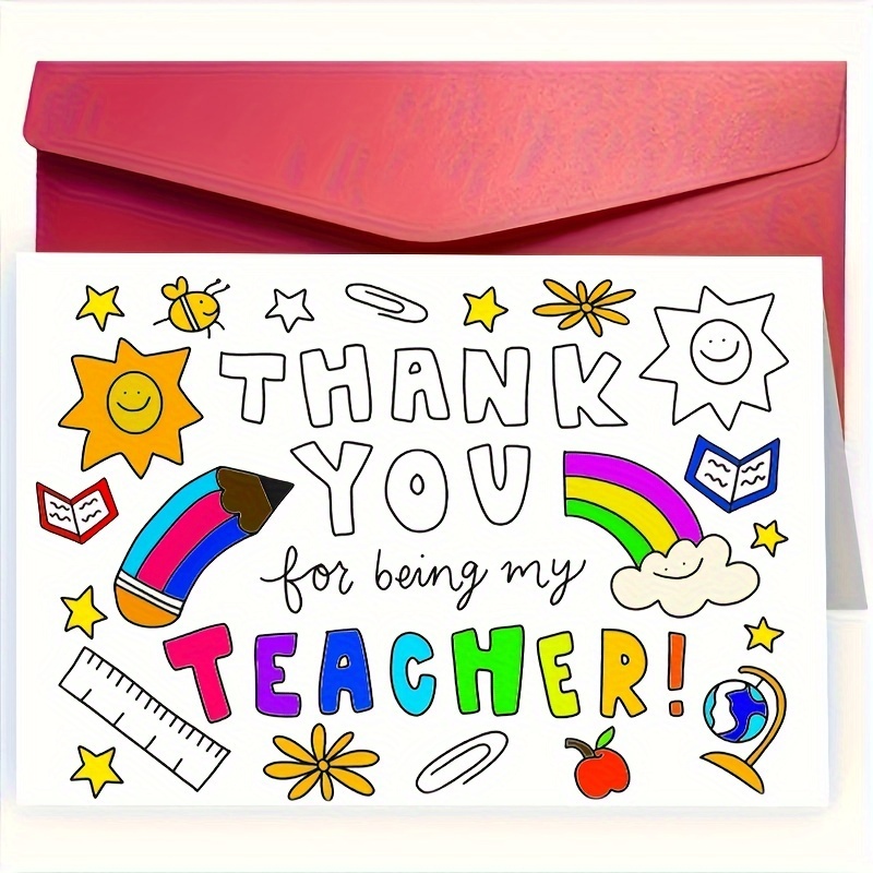 

Unique Teacher Appreciation Card - Perfect For Graduation, Birthdays & Thank You Gifts | Small Business Supplies