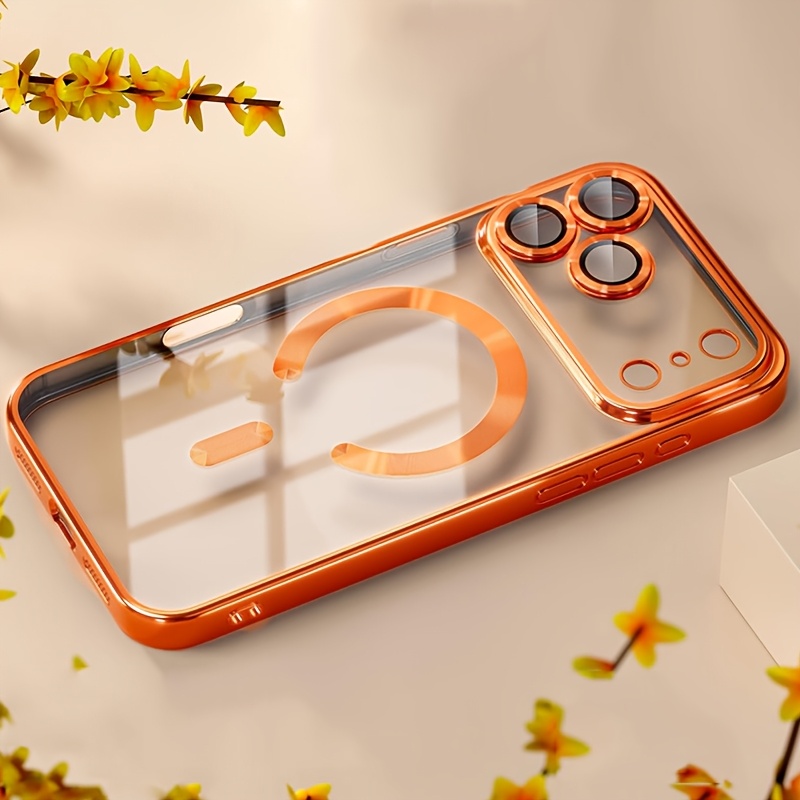 E-shop Handyhülle - Luxuriöse, galvanisierte, transparente, magnetische, kabellose Lade-Handyhülle, kompatibel mit iPhone 17 16 15 14 13 Pro Air,