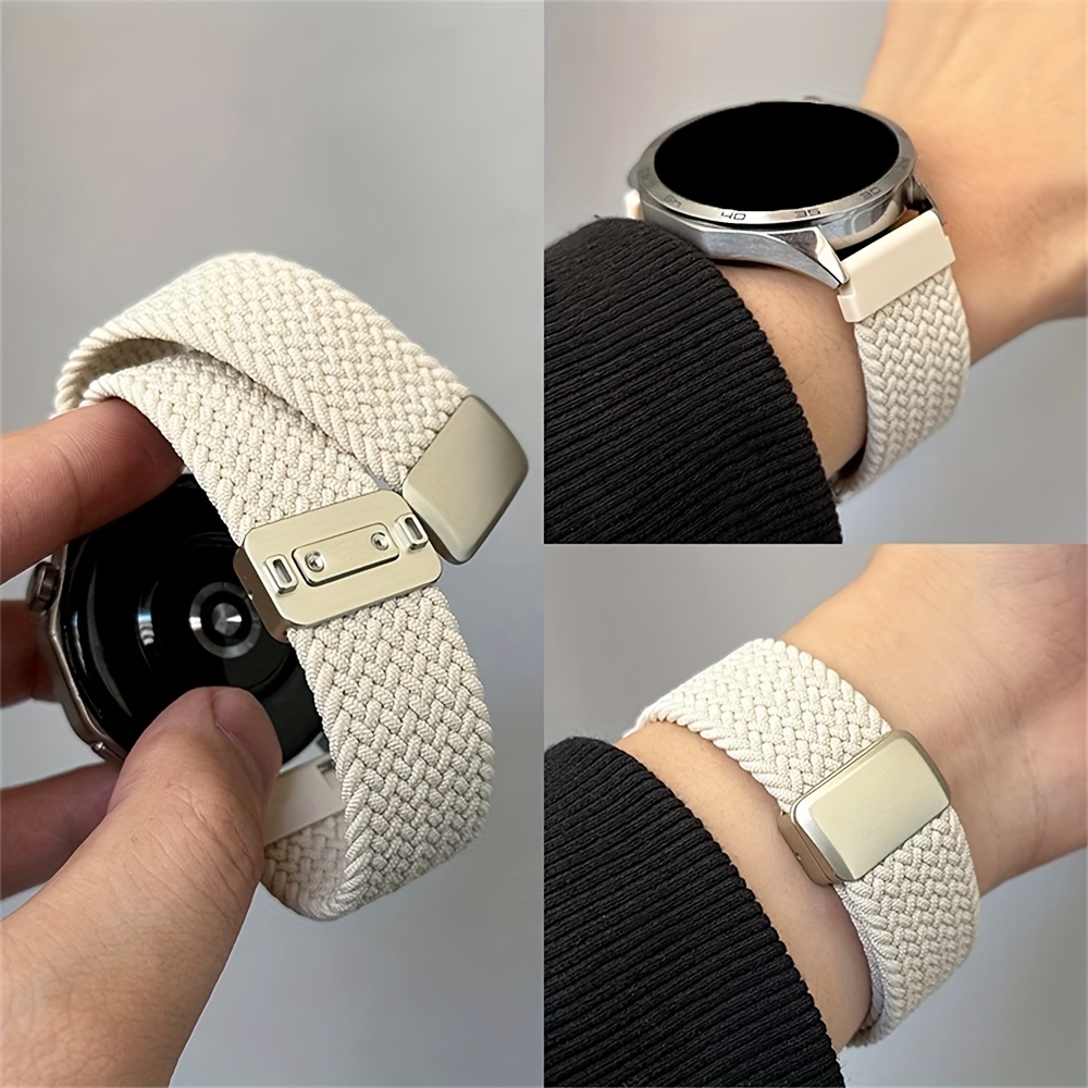 TEMU 1pc Correa de Reloj Elástica de Nailon Tejido de 20Mm 22Mm para Huawei Watch GT4 GT3 46Mm, para Samsung para Galaxy Watch