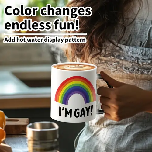 1 pack rainbow im ceramic coffee mug color changing humorous with heat sensitive design hand wash only funny gift for men boyfriend best friend mothers day birthday fathers day