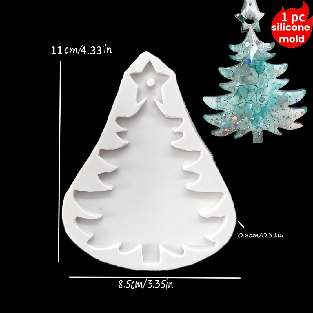 TEMU Clay Silicone Molds, Christmas Themed Star Christmas Tree Tag Molds, Handmade Epoxy Resin Clay Christmas Decoration Hanging Tag Silicone Molds,