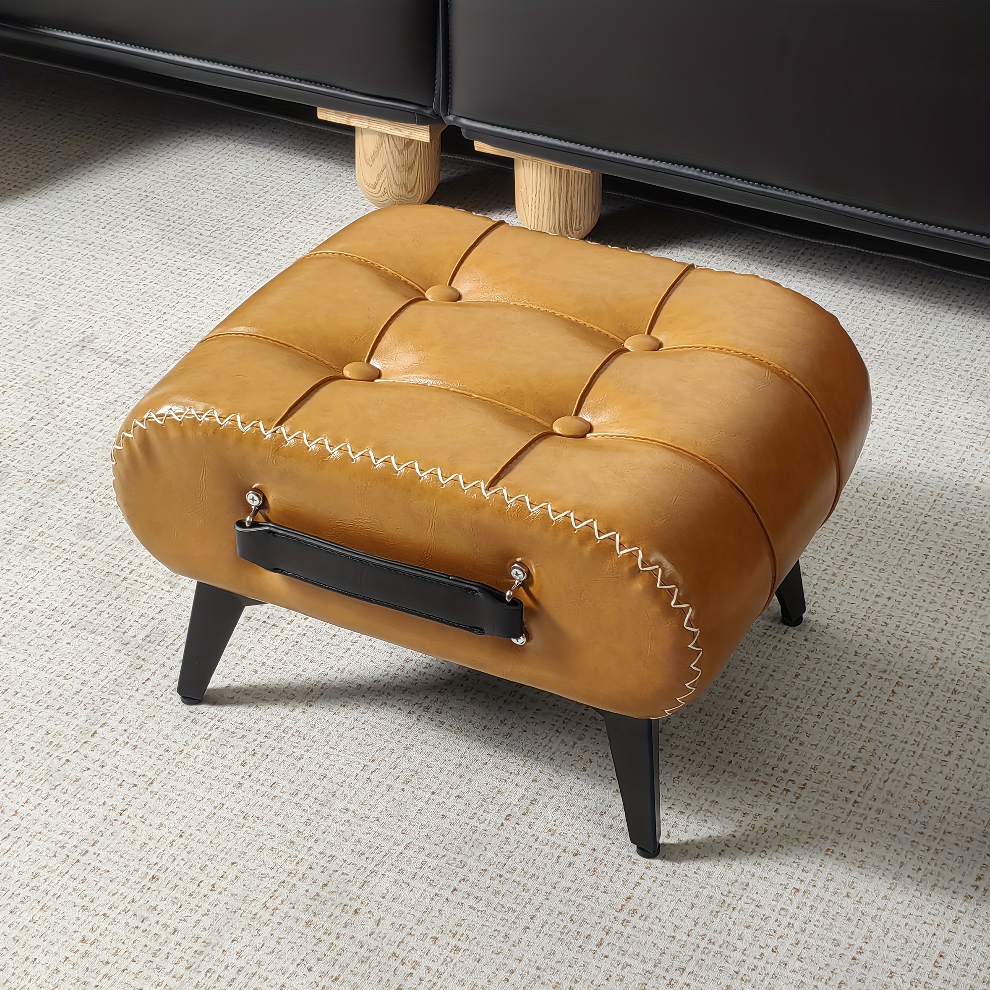 living room entryway shoe cabinet foyer stool synthetic leather sofa stool shoe changing stool Product details 7