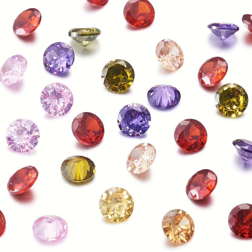 

50pcs Multi-color Grade A Faceted Cubic Artificial Zirconia Gemstones, 2.5x1.7mm, For Diy Jewelry Making, Rings & Necklace Craft, Inlaid Supplies
