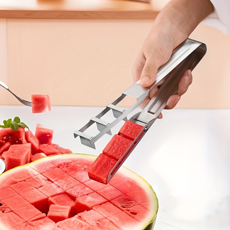 Stainless Steel Watermelon Slicer Cube - Easy Grip, Durable Fruit Cutter for Home Use, Perfect for Summer Refreshments, Fruit Preparation | Cube Cutter | Stainless Steel Construction, Watermelon Slice