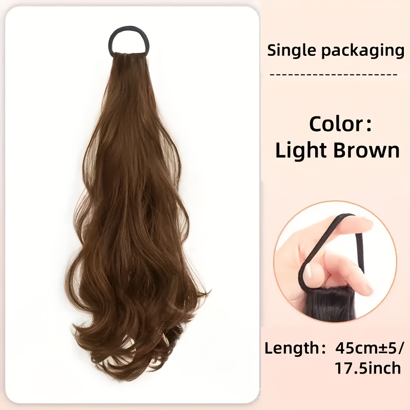     hair bun ponytail wig 18 inch elegant female claw clip extension high temperature synthetic water wave wig suitable for all hairstyles   and   daily wig use details 6