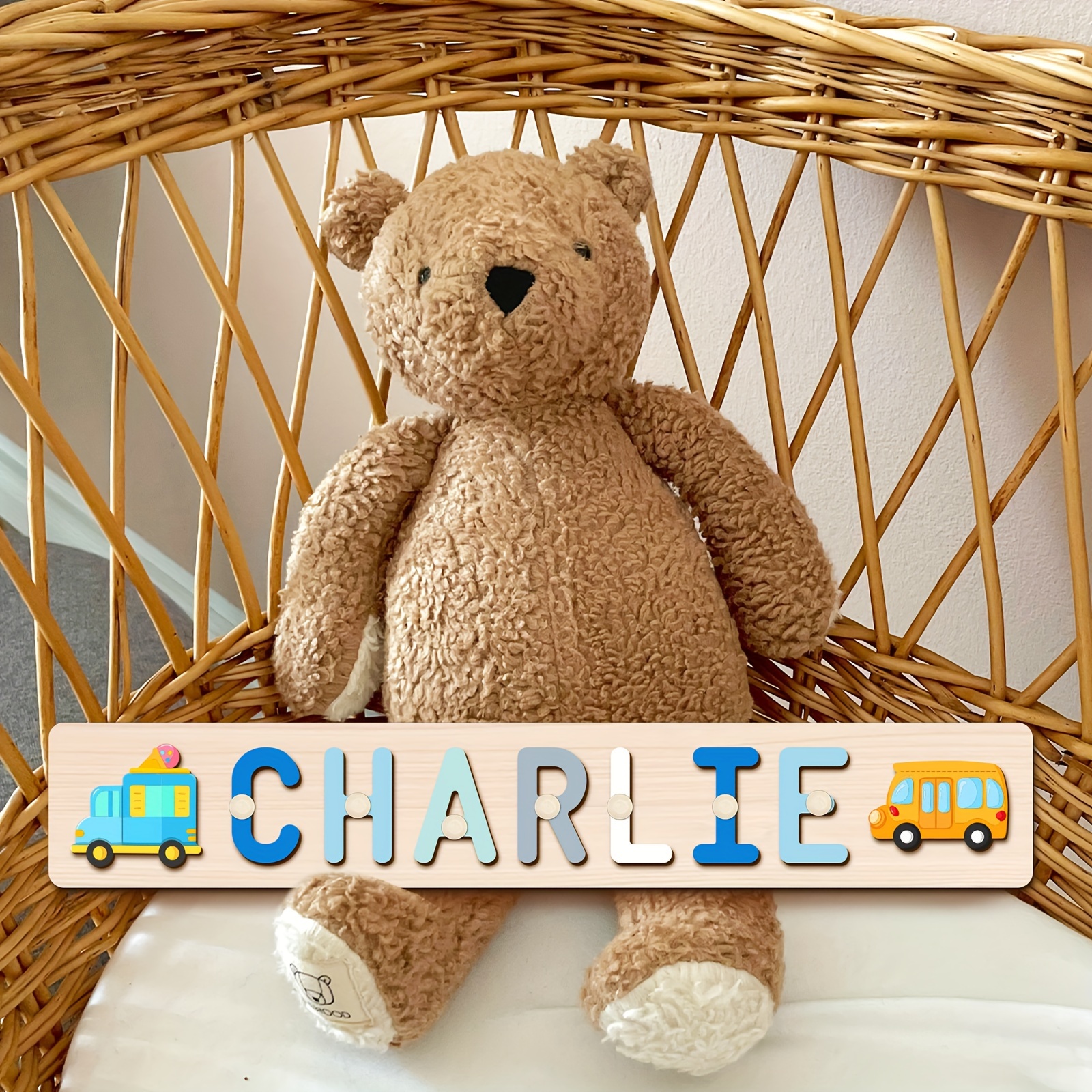 Personalized Wooden Name Puzzle, Educational Toy for Kids