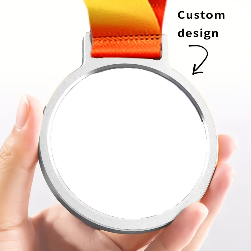 TEMU 1pc Médaillon Personnalisé en Verre et Métal, Médaille Dorée/Argentée/Bronzée, Alliage de , Médaille de Sportive, Médaille Commémorative d' pour