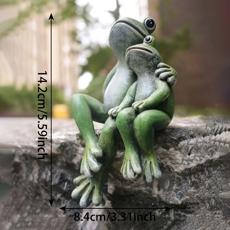 Image of 1pc Warm Frog Resin - Frog Animal Resin Statue, New Year Creative Festival Gift, Suitable For Day Gift, Garden Statue, Outdoor Decoration, Lawn Decoration Art, Lawn, Home Decoration