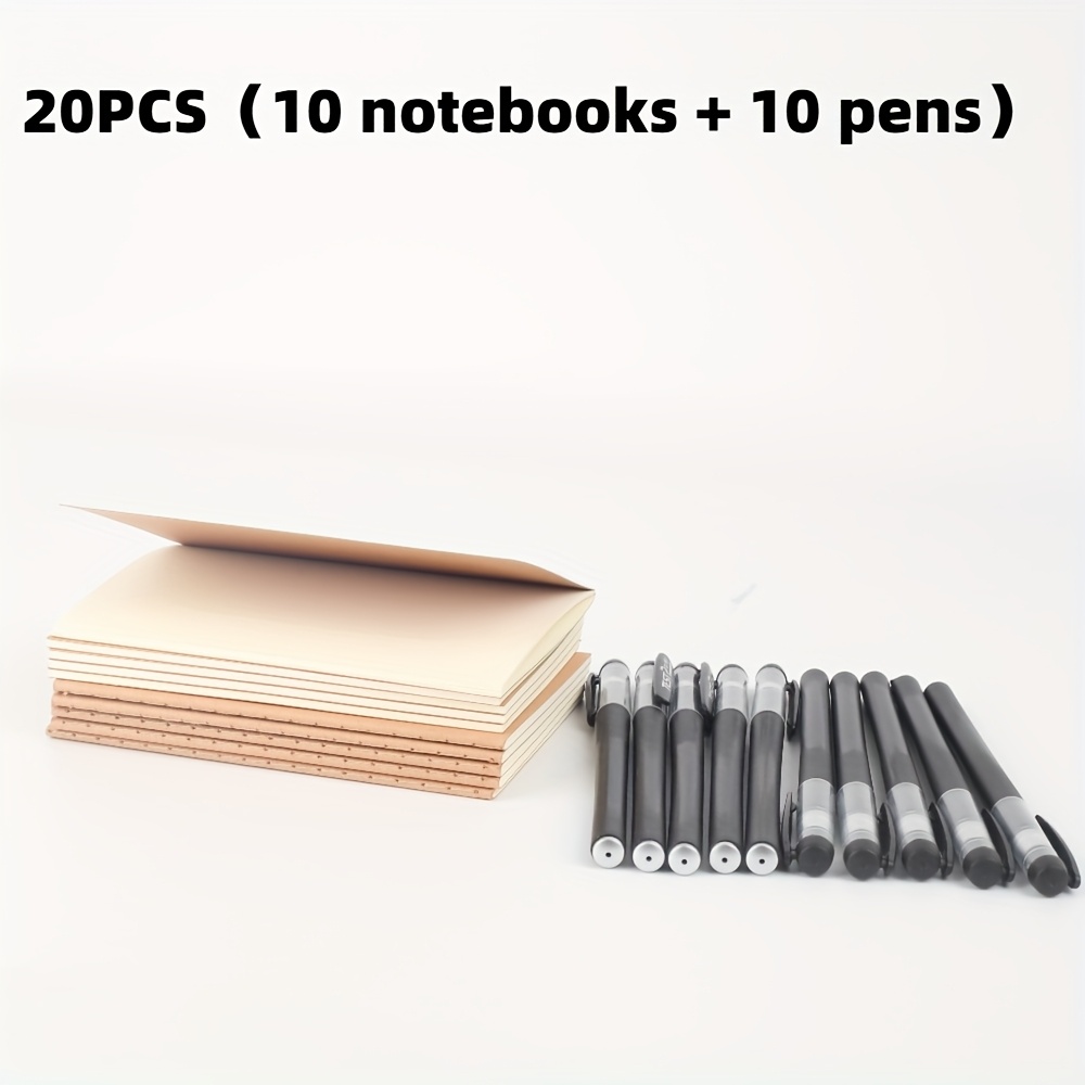 20 Items Including 10 Notebooks And 10 Pens - Suitable For School Writing - Ideal For Office Workers With Mini Notebooks