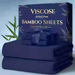 item picture 6pcs Bamboo Cooling Bed Sheets Queen Size - Ultra-Soft Cooling Bedclothes Suitable for Hot Sleepers, Deep Pocket Fits Most Mattresses, Double-Stitched Sheets, Machine Washable Bamboo Fabric (Queen Bed Sheets) - Christmas Gift for s, Christmas Decor