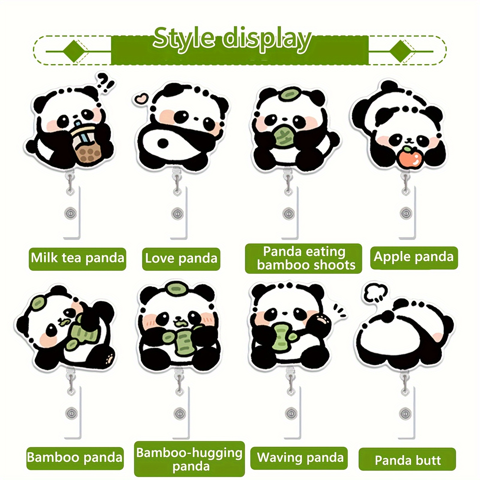 Cartoon Cute Panda Retractable Id Card Badge Holder Nurse - Temu