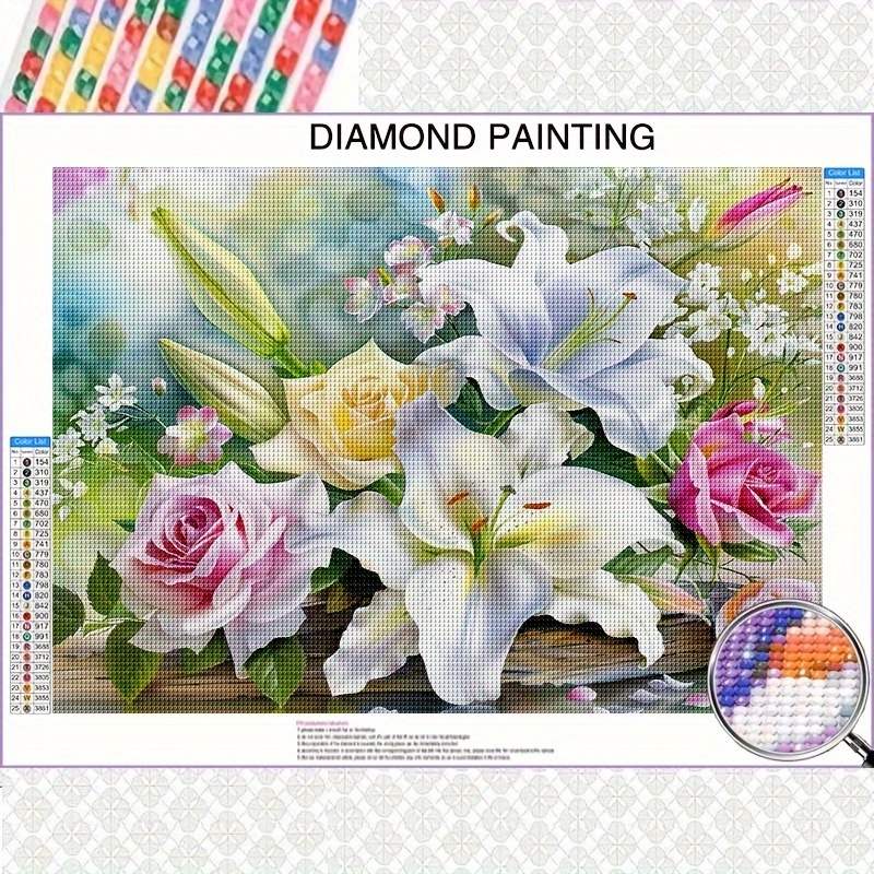 

Round Diamond Full Drill Painting Kit 40x50cm | Diy 5d Diamond Art Craft For Adults Beginners | Scenic Floral Canvas Wall Decor | Mosaic Craft Kit With Tools | Frameless Home Decor Gift For Holidays