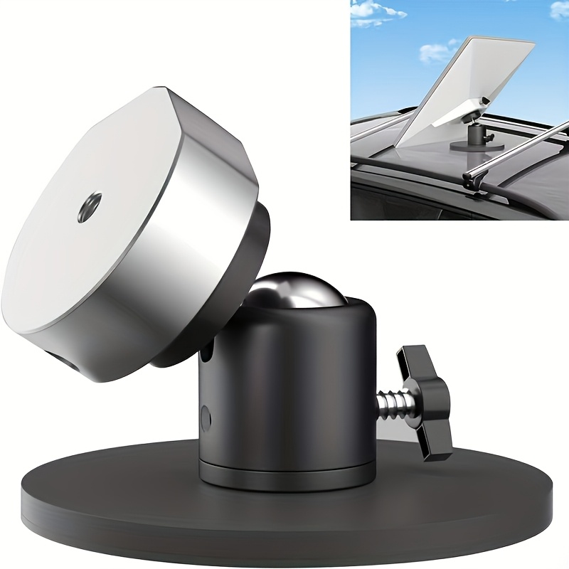 Support de bloc magnétique en aluminium argenté pour Starlink Mini, un support de toit de voiture avec une forte aspiration de 30 kg et un angle réglable, adapté aux installations de toit de camping-car et de bateau
