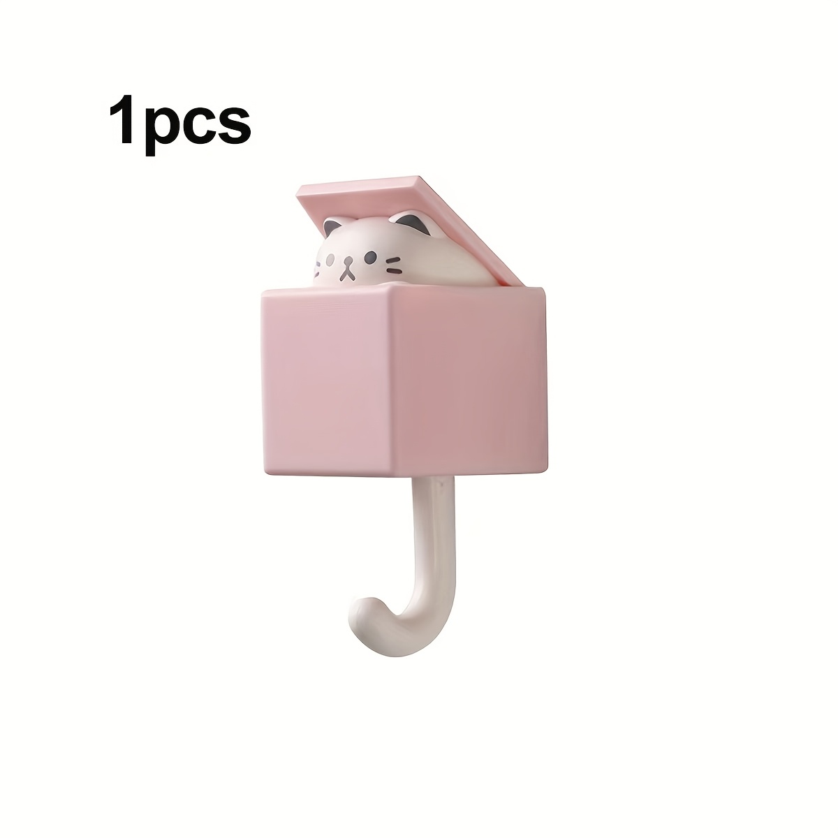 TEMU 1pc/2pcs New Cartoon Cute Cat Hook Strong Traceless Creative Hook High Aesthetic Bedroom Living Room Retractable Hook, Valentine's Day And
