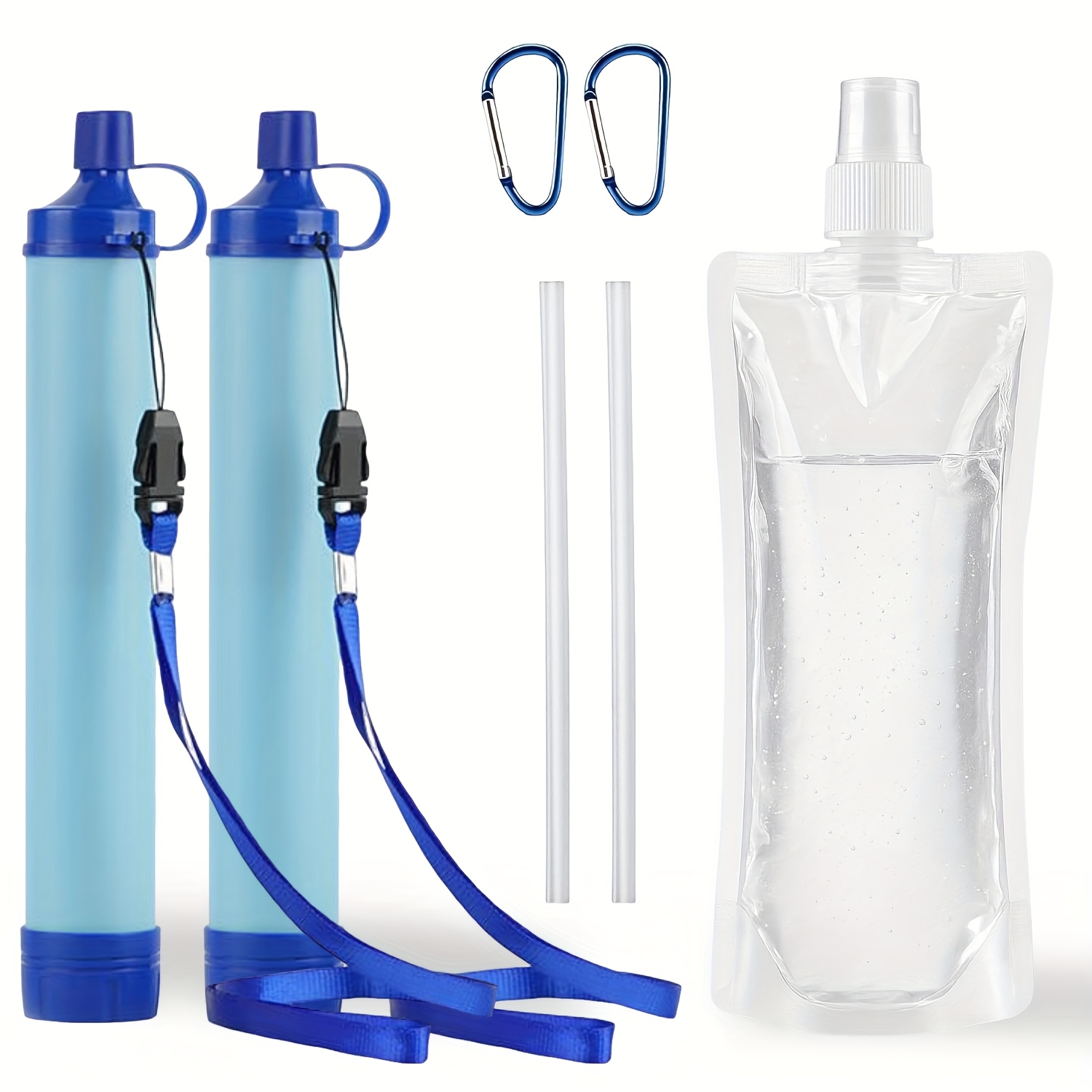 Image of Portable Water Filtration Straws For Emergency , A Set Designed For Outdoor Activities Like Camping, Hiking, Traveling, And Biking