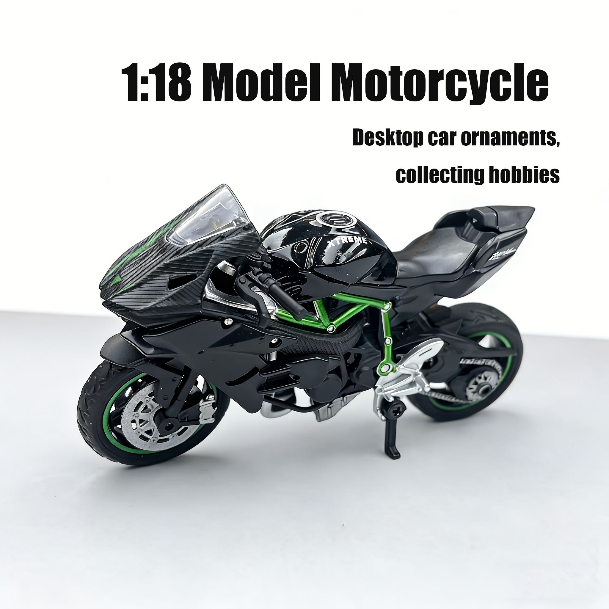 moto de juguete negra 1:18 -   de motocicleta deportiva | regalo de   ideal para niños, manillar deportivo, función de   del estrés, ruedas resistentes al  , regalo de san valentín/  | artículo de colección y adorno de escritorio/decoración de coche/hogar